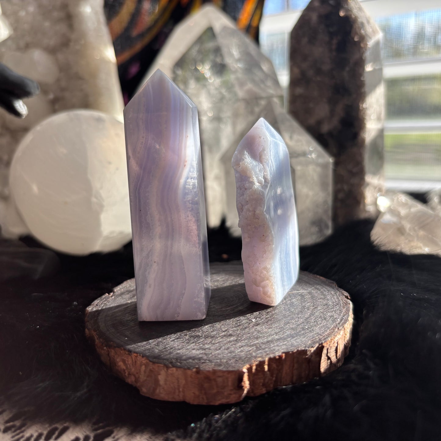 Blue Lace Agate Towers
