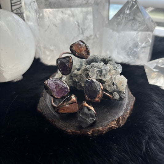 Amethyst & Citrine Adj Rings
