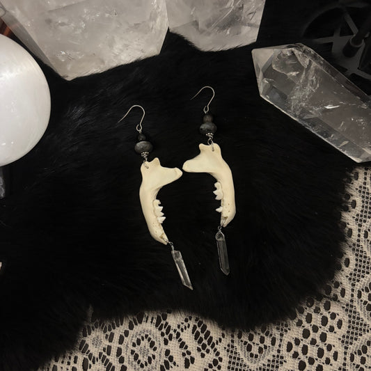 Luciscura Mink Jaw Earrings