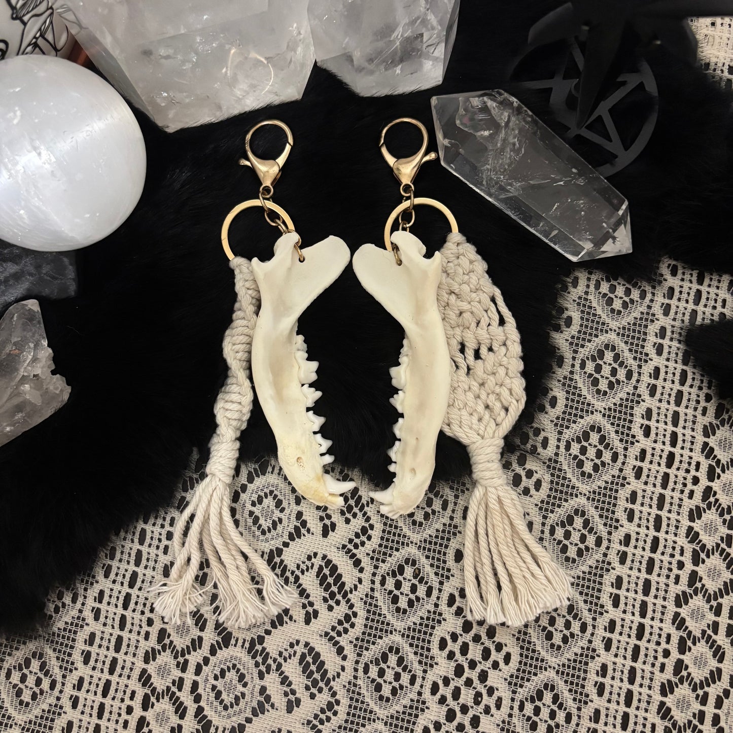 Fox Jaw Macrame Keychains