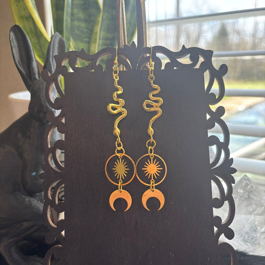 Celestial Snake Earrings