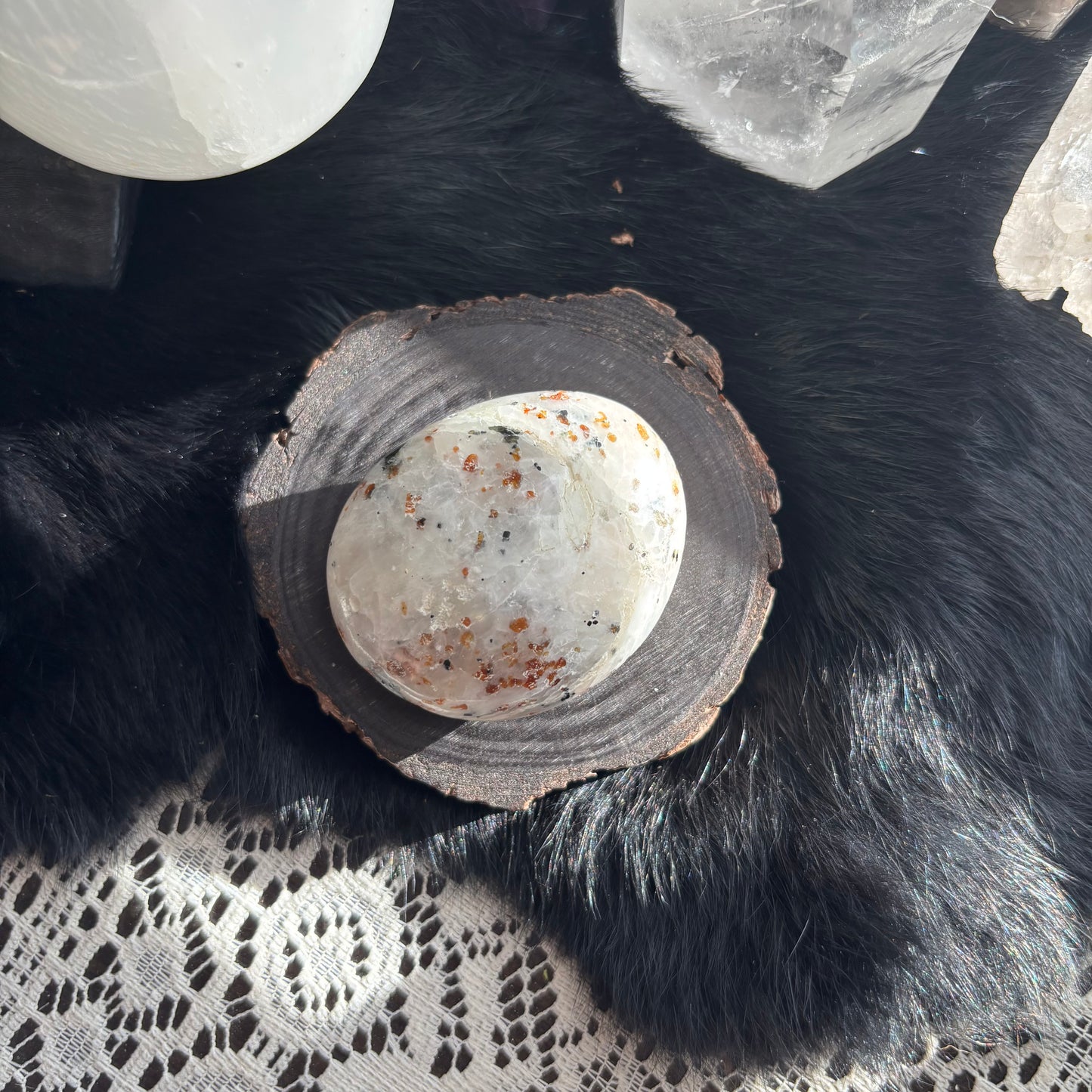 Hessonite Garnet Palm Stone
