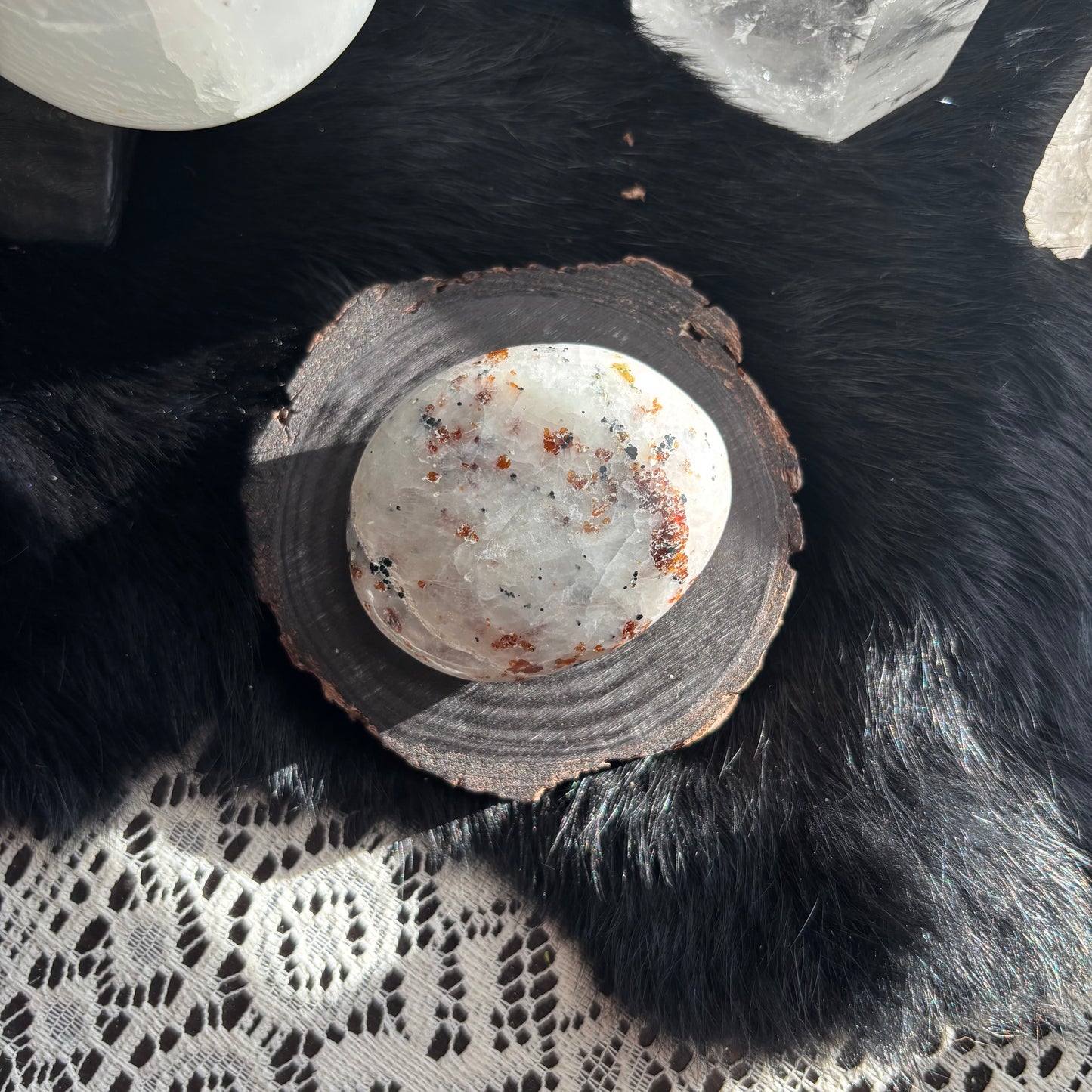 Hessonite Garnet Palm Stone