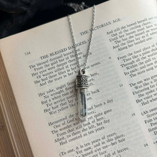 Vivianite & Quartz Vial Necklace